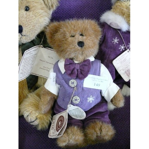 140 - 3 COLLECTABLE BOYDS BEARS TO INCLUDE EDMUND AND EMILY BABBIT FROM THE BAILEY AND FRIENDS COLLECTION ... 
