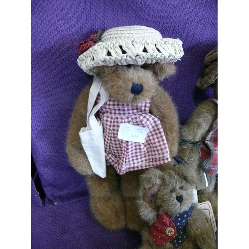 143 - 3 BOYDS COLLECTORS BEARS TO INCLUDE I.B. BEARYPROUD, MERIDIAN WISHKABIBBLE AT THE COUNTRY FAIR AND L... 