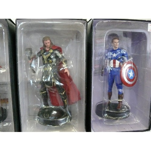 145A - A COLLECTION OF MARVEL MOVIE ACTION FIGURES TO INCLUDE SPIDERMAN, HULK, IRON MAN, CAPTAIN AMERICA AN... 