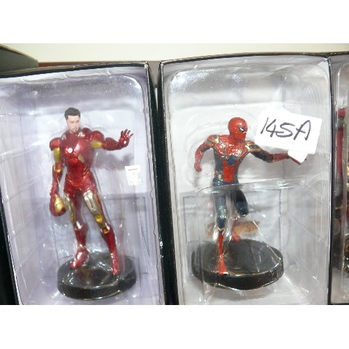 145A - A COLLECTION OF MARVEL MOVIE ACTION FIGURES TO INCLUDE SPIDERMAN, HULK, IRON MAN, CAPTAIN AMERICA AN... 