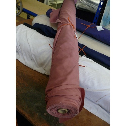 248 - A PART ROLL OF DUSKY PINK FABRIC