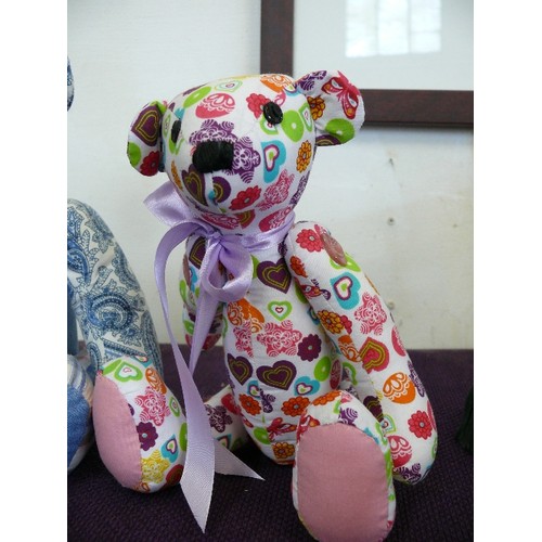 148B - 2 DECORATIVE PATCHWORK TEDDY BEARS