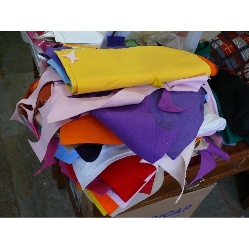 264 - A LARGE SELECTION OF FELT MATERIAL OFFCUTS