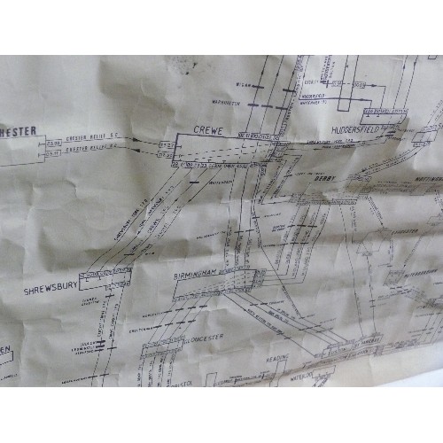 284 - A VINTAGE DIAGRAM OF T.P.O. RAILWAY SYSTEM WORKING FROM 12TH MAY 1986