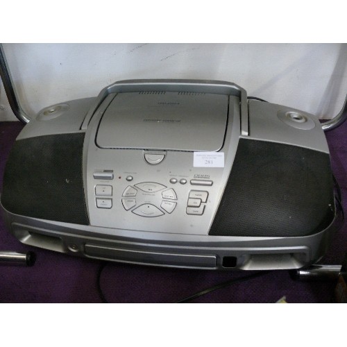 281 - BUSH PORTABLE STEREO CD RADIO CASSETTE