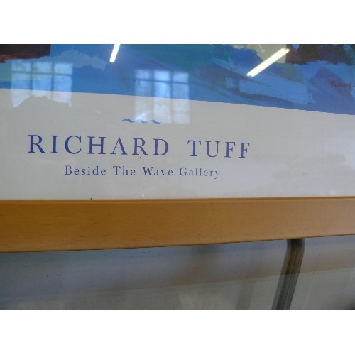 280 - A LARGE FRAMED AND GLAZED PRINT RICHARD TUFF BESIDE THE WAVE GALLERY