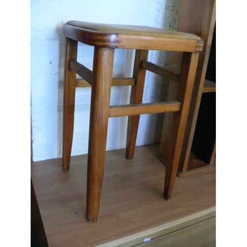 350 - VINTAGE LEATHER TOPPED STOOL