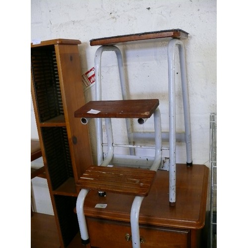 353 - A VINTAGE METAL FRAMED STEPSTOOL