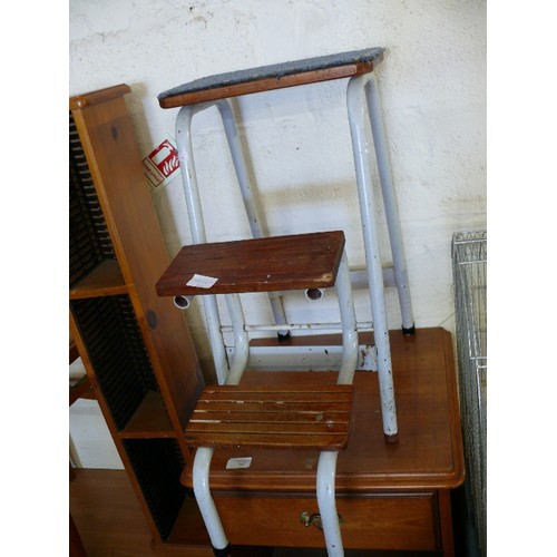 353 - A VINTAGE METAL FRAMED STEPSTOOL