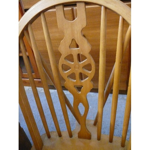 385 - SET OF 4 WHEEL BACK DINING CHAIRS