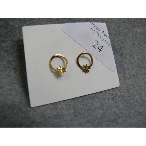 24 - A PAIR OF 9CT GOLD EARRINGS WEIGHT .60GR