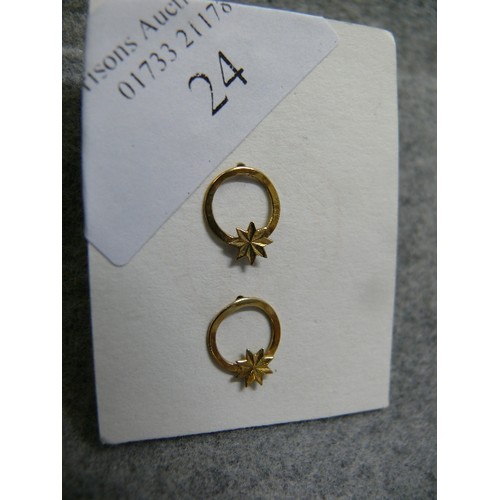 24 - A PAIR OF 9CT GOLD EARRINGS WEIGHT .60GR