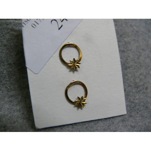 24 - A PAIR OF 9CT GOLD EARRINGS WEIGHT .60GR