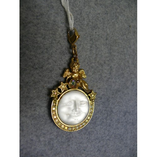 39 - FINEST NEW YORK USA FASHION 'KIRKS FOLLY' FANTASY FAIRY MAGIC MOON  PENDANT.