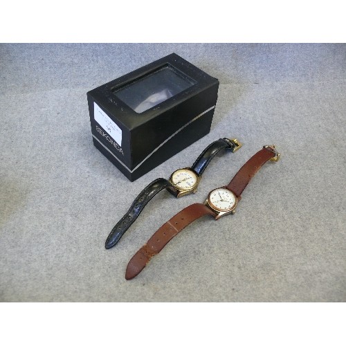 50 - TWO WATCHES - ONE A SEKONDA  THE OTHER WORKING IS A CONSTANT, LEATHER STRAPS