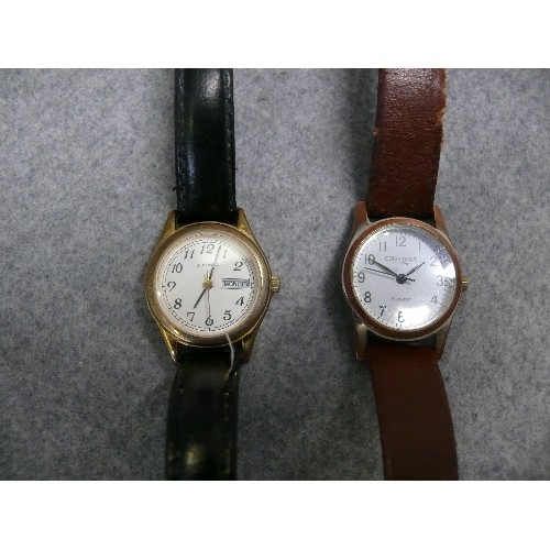 50 - TWO WATCHES - ONE A SEKONDA  THE OTHER WORKING IS A CONSTANT, LEATHER STRAPS