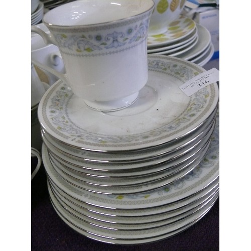 316 - PART TEASET -  CROWN MING AND SOME ROYAL DOULTON, ROYAL GOLD CHINA