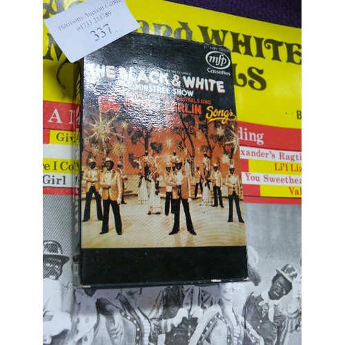 337 - BLACK AND WHITE MINSTREL SOUVENIR ALBUM AND A MUSIC CASSETTE