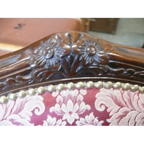 396 - BAROQUE FRENCH INSPIRED ARMCHAIR, BEAUTIFULLY UPHOLSTERED