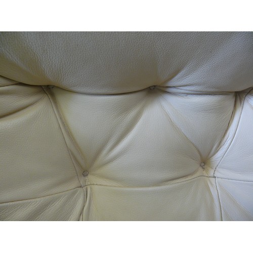 397 - PAIR OF CREAM LEATHER BENTWOOD CONTEMPORARY CHAIRS