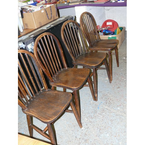 426 - 4 X ELM AND BEECH STICK BACK CHAIRS