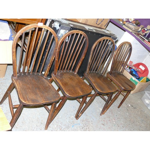 426 - 4 X ELM AND BEECH STICK BACK CHAIRS