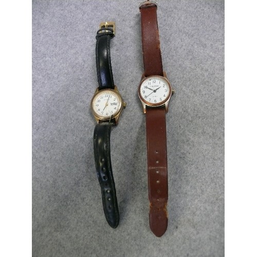 50 - TWO WATCHES - ONE A SEKONDA  THE OTHER WORKING IS A CONSTANT, LEATHER STRAPS