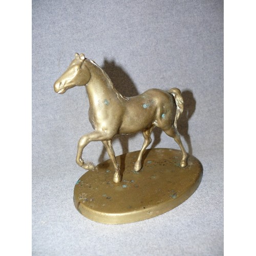 115 - A VERY NICE BRASS MODEL OF A PRANCING HORSE