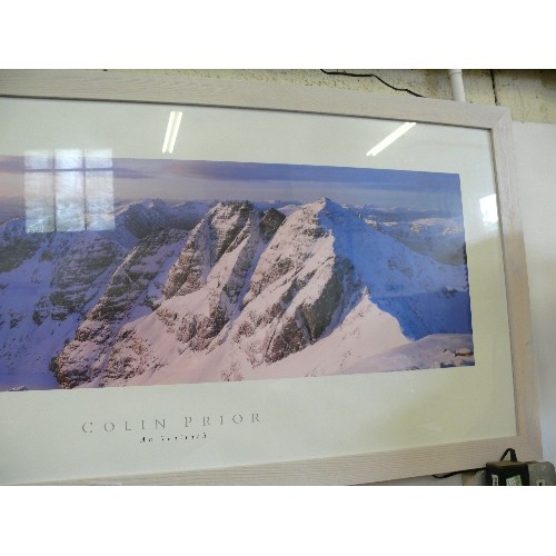 129 - A LARGE FRAMED AND GLAZED PRINT 'AN TEALLACH' BY COLIN PRIOR