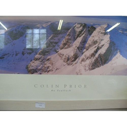 129 - A LARGE FRAMED AND GLAZED PRINT 'AN TEALLACH' BY COLIN PRIOR