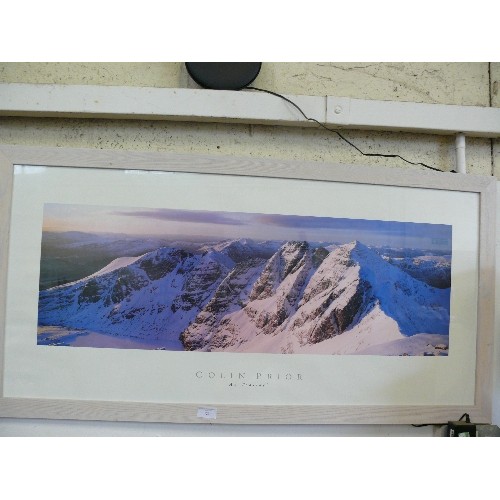 129 - A LARGE FRAMED AND GLAZED PRINT 'AN TEALLACH' BY COLIN PRIOR