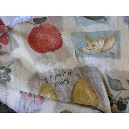 238 - A PART ROLL OF FABRIC FEATURING VARIOUS FRUIT