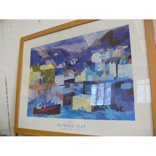 280 - A LARGE FRAMED AND GLAZED PRINT RICHARD TUFF BESIDE THE WAVE GALLERY