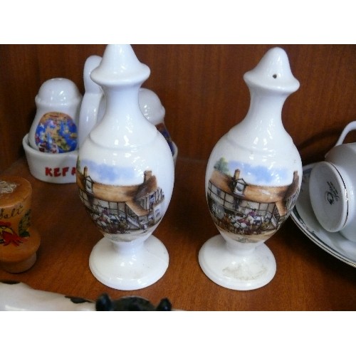 295 - 4 CRUET SETS - COWS, URNS, CORKS AND A TOURIST SET