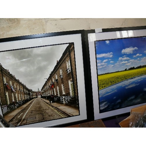 325 - A FRAMED AND GLAZED PHOTO OF MALCOLM STREET IN CAMBRIDGE PLUS A PHOTO OF A RAPESEED FIELD IN MATCHIN... 