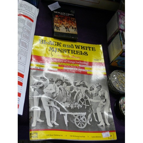 337 - BLACK AND WHITE MINSTREL SOUVENIR ALBUM AND A MUSIC CASSETTE