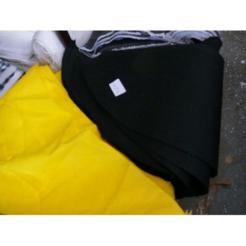 349K - QUANTITY OF BLACK AND YELLOW 100% COTTON FABRIC PIECES