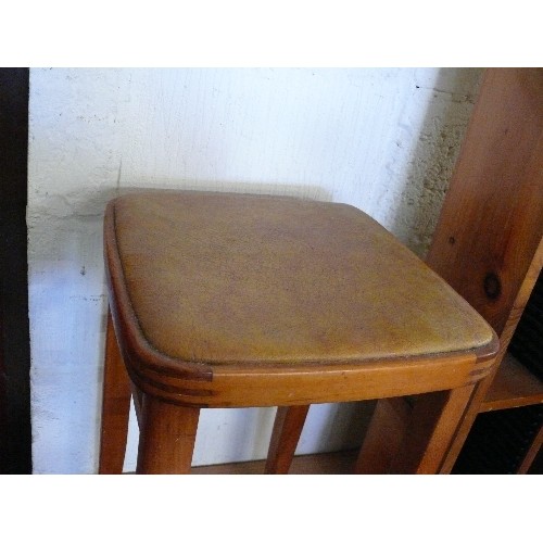 350 - VINTAGE LEATHER TOPPED STOOL