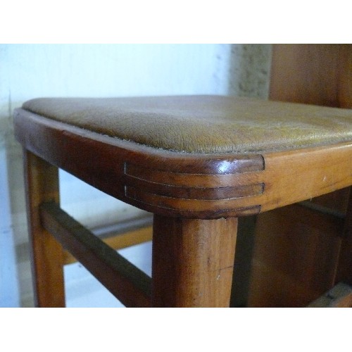 350 - VINTAGE LEATHER TOPPED STOOL