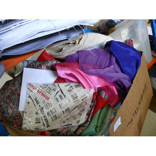 423 - BOX OF GOOD QUALITY  FABRIC SAMPLES IDEAL FOR CRAFTING