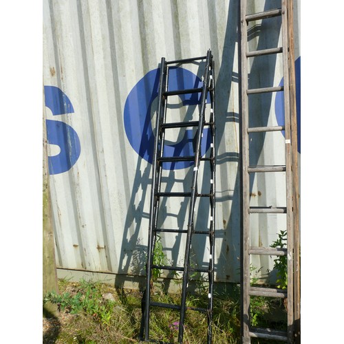 441 - BLACK METAL EXTENDING LADDER