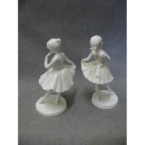 1 - A PAIR OF BEAUTIFUL BALLERINAS BY COALPORT SCULPTED BY SHEILA MITCHELL No 1 IS CALLED 'BUTTERFLIES'.... 