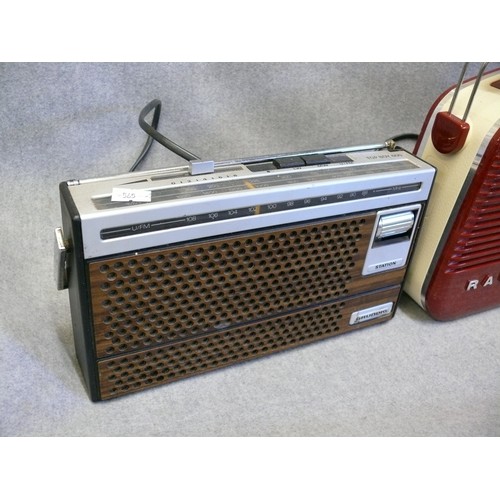 65 - A VINTAGE GRUNDIG TOP BOY 600 RADIO AND A RETRO STYLE RADIO