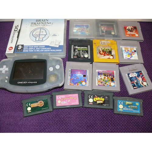 66 - A NINTENDO GAMEBOY ADVANCE SOLD AS SPARES AND REPAIRS PLUS A SELECTION OF GAMEBOY AND GAMEBOY ADVANC... 