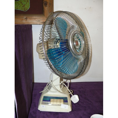 100 - A VINTAGE DESK FAN BY TATUNG