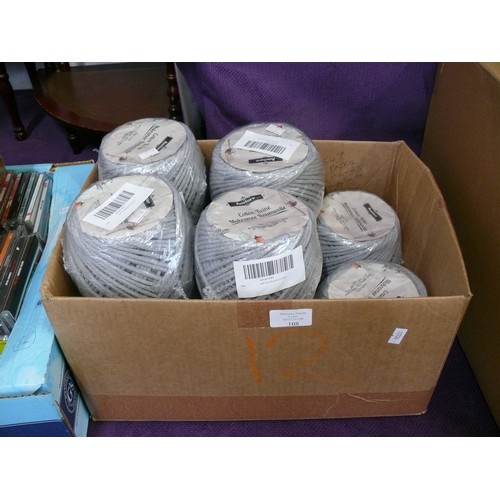 108 - 10 BALLS OF GREY MACRAME/CRAFT CORD 4PLY 100M PER ROLL