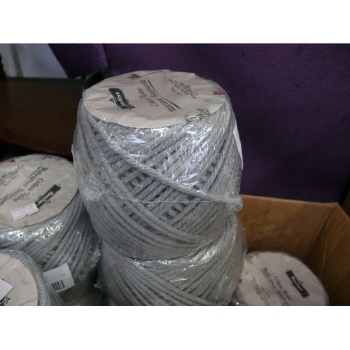 108 - 10 BALLS OF GREY MACRAME/CRAFT CORD 4PLY 100M PER ROLL