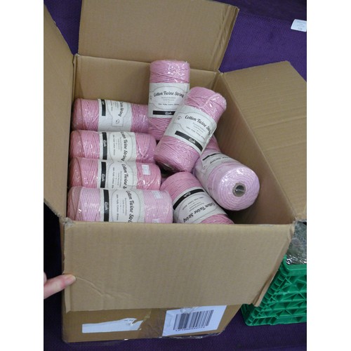 107 - 30 BALLS OF PINK MACRAME/CRAFT CORD 4PLY 100M PER ROLL