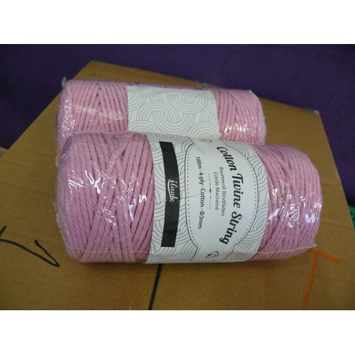 107 - 30 BALLS OF PINK MACRAME/CRAFT CORD 4PLY 100M PER ROLL