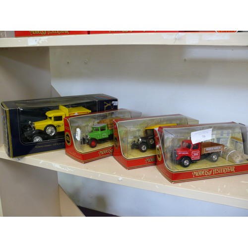 76 - 4 DIECAST VEHICLES CONSISTING OF 3 MATCHBOX MODELS OF YESTERYEAR TRUCKS AND VAN PLUS LIBERTY CLASSIC... 